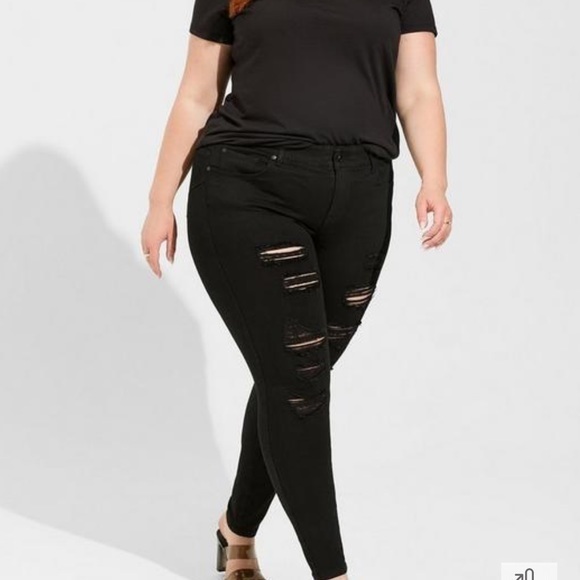 torrid Denim - Torrid Bombshell Skinny Premium Stretch High-Rise Destructed Jean Sz 14 s